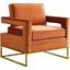 Meridian Furniture Noah Velvet Accent Chair in Cognac