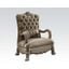 Acme Versailles Living Room Chair in Bone Velvet and Gold Patina