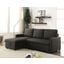 Hiltons Charcoal Linen Sleeper Sectional Sofa