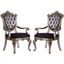 Acme Chantelle Button Tufted Back Seat Dining Arm Chair (Set of 2) in Antique Platinum