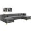 Meridian Furniture Graham Velvet 3pc Sectional in Grey 661Grey-Sectional