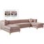 Meridian Furniture Graham Velvet 3pc Sectional in Pink 661Pink-Sectional