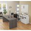 I3 Plus U-Desk With Two Drawers In Bark Gray and White