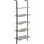72 Inch Grey And Black Metal Ladder Bookcase