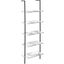 72 Inch White Marble And Black Metal Ladder Bookcase