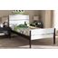 Baxton Studio Nereida Modern Classic Mission Style White And Dark Brown-Finished Wood Twin Platform Bed HT1703-White