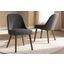 Baxton Studio Cody Mid-Century Modern Dark Grey Fabric Upholstered Walnut Finished Wood Dining Chair (Set Of 2)