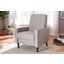 Baxton Studio Mathias Mid-Century Modern Light Grey Fabric Upholstered Lounge Chair