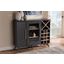 Baxton Studio Pietro Mid-Century Modern Dark Grey And Oak Finished Wine Cabinet