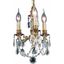 Lillie 10" French Gold 3 Light Pendant With Clear Royal Cut Crystal Trim