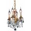 Lillie 10" French Gold 4 Light Pendant With Clear Royal Cut Crystal Trim