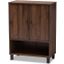 Baxton Studio Rossin Modern And Contemporary Walnut Brown Finished 2-Door Wood Entryway Shoe Storage Cabinet