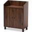 Baxton Studio Rossin Modern And Contemporary Walnut Brown Finished 2-Door Wood Entryway Shoe Storage Cabinet With Open Shelf