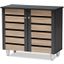 Baxton Studio Gisela Modern And Contemporary Two-Tone Oak And Dark Gray 2-Door Shoe Storage Cabinet