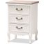 Baxton Studio Capucine Antique French Country Cottage Two Tone Natural Whitewashed Oak And White Finished Wood 3-Drawer Nightstand