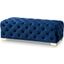 Baxton Studio Avara Glam And Luxe Royal Blue Velvet Fabric Upholstered Gold Finished Button Tufted Bench Ottoman