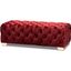 Baxton Studio Avara Glam And Luxe Burgundy Velvet Fabric Upholstered Gold Finished Button Tufted Bench Ottoman