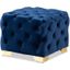 Baxton Studio Avara Glam And Luxe Royal Blue Velvet Fabric Upholstered Gold Finished Button Tufted Ottoman