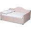 Baxton Studio Perry Modern and Contemporary Light Pink Velvet Fabric Upholstered and Button Tufted Queen Size Daybed