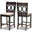 Baxton Studio Lenoir Modern And Contemporary Sand Fabric Upholstered Espresso Brown Finished Wood Counter Height Pub Chair Set Of 2