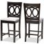 Baxton Studio Lenoir Modern And Contemporary Gray Fabric Upholstered Espresso Brown Finished Wood Counter Height Pub Chair Set Of 2