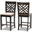 Baxton Studio Caron Modern And Contemporary Sand Fabric Upholstered Espresso Brown Finished Wood Counter Height Pub Chair Set Of 2