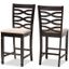 Baxton Studio Lanier Modern And Contemporary Sand Fabric Upholstered Espresso Brown Finished Wood Counter Height Pub Chair Set Of 2
