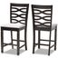 Baxton Studio Lanier Modern And Contemporary Gray Fabric Upholstered Espresso Brown Finished Wood Counter Height Pub Chair Set Of 2
