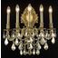 Monarch 21" French Gold 5 Light Wall Sconce With Golden Teak Royal Cut Crystal Trim