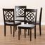 Baxton Studio Renaud Modern and Contemporary Grey Fabric Upholstered Espresso Brown Finished Wood Dining Chair Set of 4
