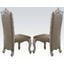 Acme Versailles Side Chair in Vintage Gray PU/Fabric and Bone White (Set of 2)