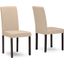 Baxton Studio Andrew Contemporary Espresso Wood Beige Fabric Dining Chair (Set Of 4)
