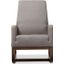 Baxton Studio Yashiya Mid-Century Retro Modern Grey Fabric Upholstered Rocking Chair