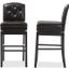 Baxton Studio Ginaro Modern And Contemporary Dark Brown Faux Leather Button-Tufted Upholstered Swivel Bar Stool (Set Of 2)