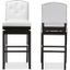 Baxton Studio Ginaro Modern And Contemporary White Faux Leather Button-Tufted Upholstered Swivel Bar Stool (Set Of 2)