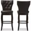Baxton Studio Leonice Modern and Contemporary Dark Brown Faux Leather Upholstered Button-tufted 29-Inch 2-Piece Swivel Bar Stool Set