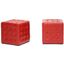 Baxton Studio Siskal Red Modern Cube Ottoman (Set Of 2)