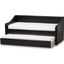 Baxton Studio Barnstorm Modern And Contemporary Black Faux Leather Upholstered Daybed With Guest Trundle Bed