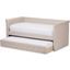 Baxton Studio Alena Modern And Contemporary Light Beige Fabric Daybed With Trundle