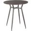 Clara Round Dinette Table in Antique Metal and Espresso Wood-Pressed Grain Bamboo