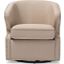 Baxton Studio Finley Mid-Century Modern Beige Fabric Upholstered Swivel Armchair