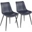 Durango Dining Chair in Black with Vintage Blue Faux Leather - Set of 2