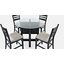 Altamonte Round Counter Height Table With Glass Top Dark Charcoal