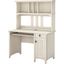 Bush Furniture Salinas Mission Style Desk with Hutch in Antique White