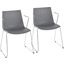 Matcha Chair in Chrome and Grey - Set of 2