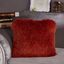 Decorative Shaggy Pillow In Rust 18 X 18