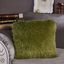 Decorative Shaggy Pillow With Lurex In Lime 18 X 18