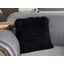 Decorative Shaggy Pillow With Lurex In Black 18 X 18