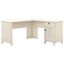 Bush Furniture Salinas L Shaped Desk with Storage in Antique White