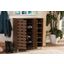 Baxton Studio Shirley Modern And Contemporary Walnut Medium Brown Wood 2-Door Shoe Cabinet With Open Shelves